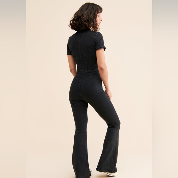 We The Free Jayde Denim Flared Jumpsuit – Black (Size M) - Picture 11 of 11